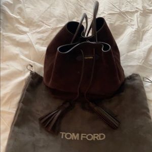 Tom Ford brown leather/suede bucket bag